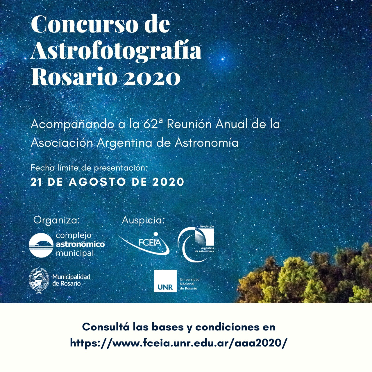 Flyer de la 62ª Reunión anual de la Asociación Argentina de Astronomía
