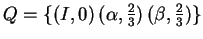 $ Q=\{ (I,0) \, (\alpha,\frac{2}{3}) \, (\beta,\frac{2}{3}) \}$